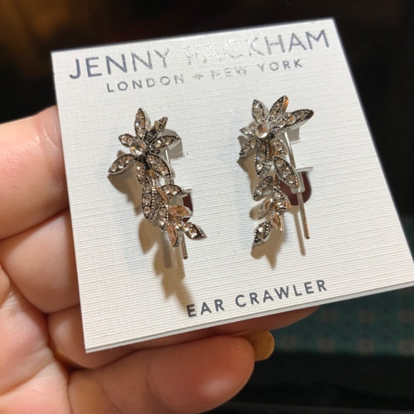 Vintage Silver Floral Jeweled STATEMENT NECKLACE NWOT ⭐️CRYSTAL EARRINGS - Picture 15 of 15